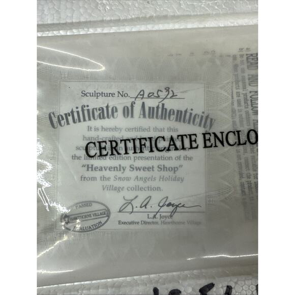 Heavenly Sweet Shop Snow Angels Holiday Village Hawthorne Rare - Picture 8 of 8